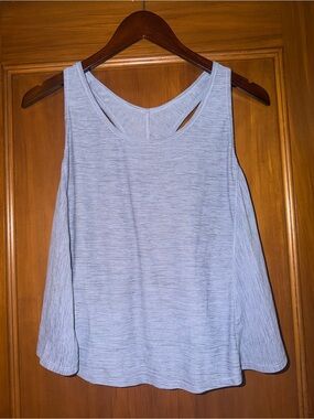 Old Navy Light Blue Heathered Scoop Neck Tank Top